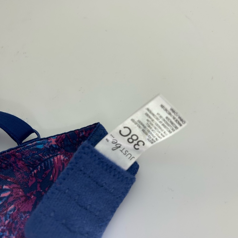 Just Be Push Up Bra Blue and Pink  with Lace size 38 C - Picture 5 of 5